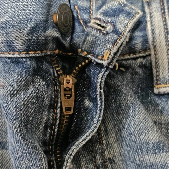 Ralph Lauren Denim & Supply Tillary Blue Denim Mini Skirt Distressed Size 30 - Picture 9 of 12